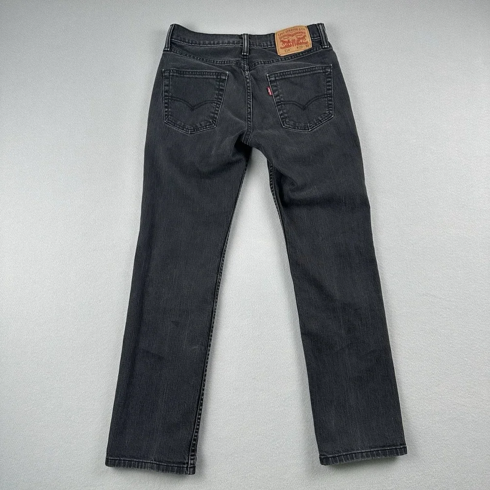 Levi's 514 Men's‎ Denim Jeans Size 29x30 Black Mid-Rise 5 Pockets
